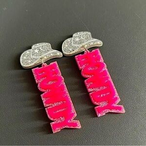 Pink Howdy Cowgirl Earrings